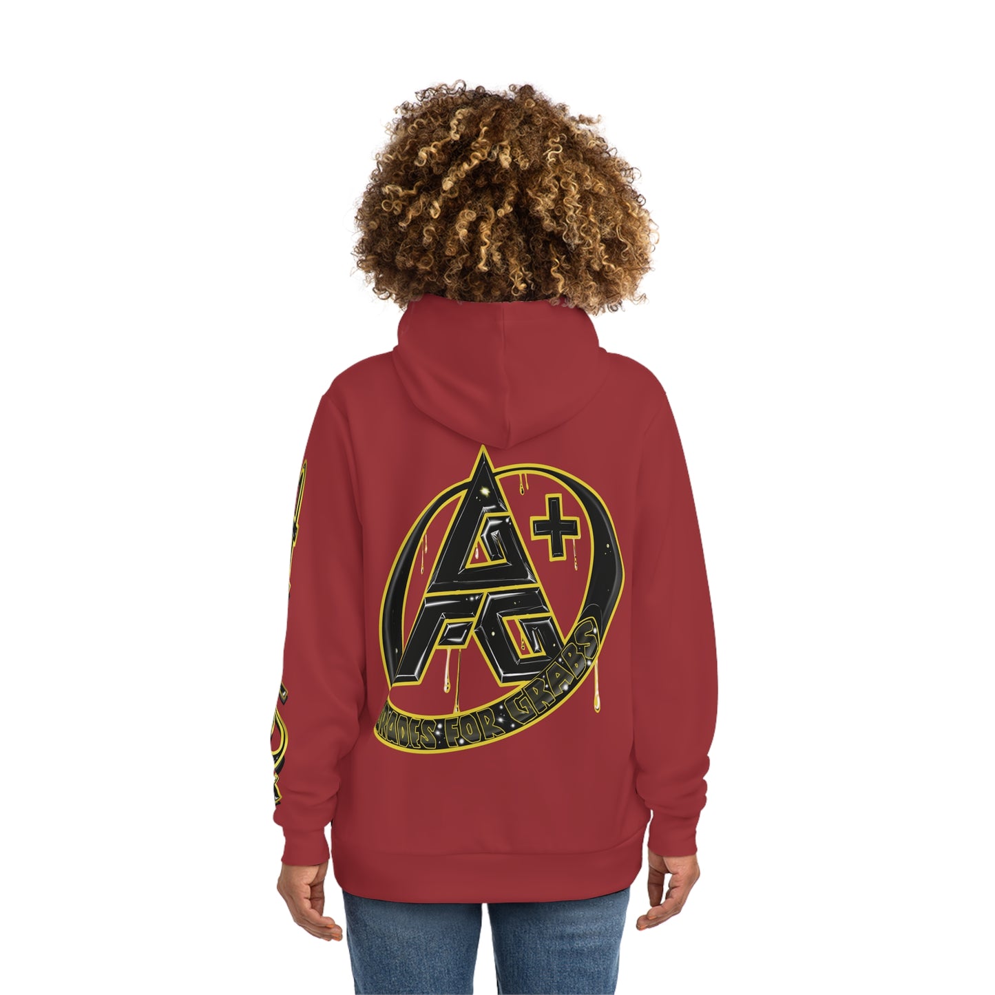 Gold & Black A+ Drip Hoodie (Cherry Red)
