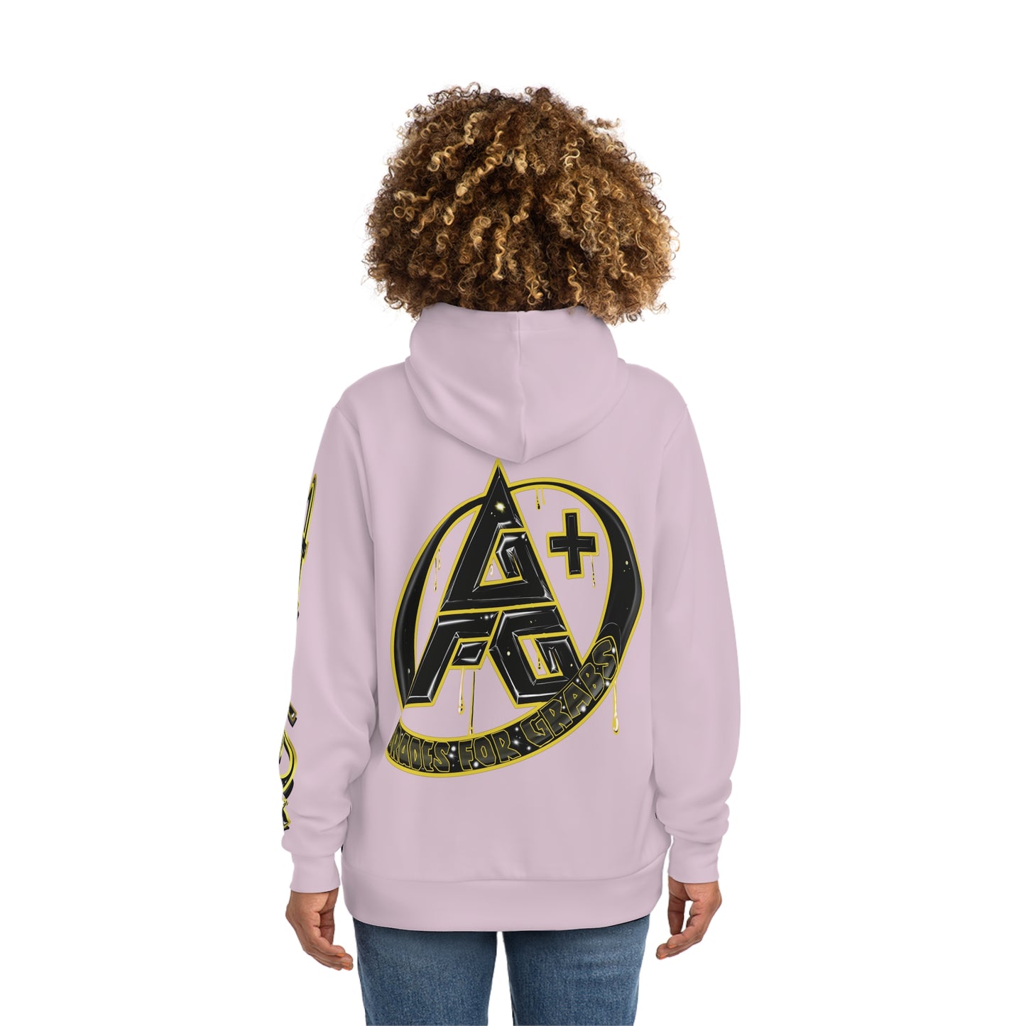 Gold & Black A+ Drip Hoodie (Light Pink)