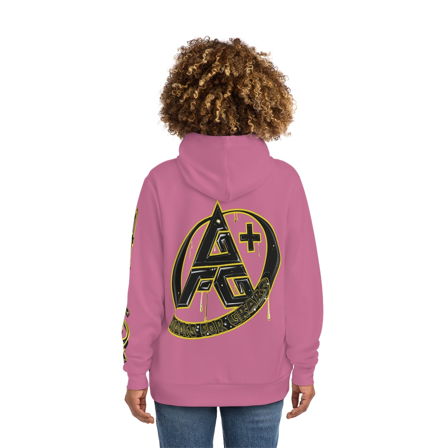 Gold & Black A+ Drip Hoodie (Safety Pink)