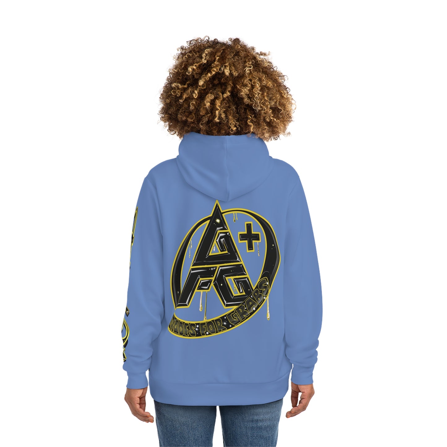 Gold & Black A+ Drip Hoodie (Carolina Blue)