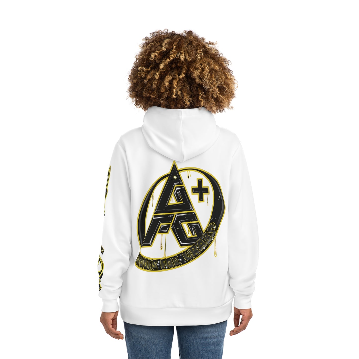Gold & Black A+ Drip Hoodie (White)