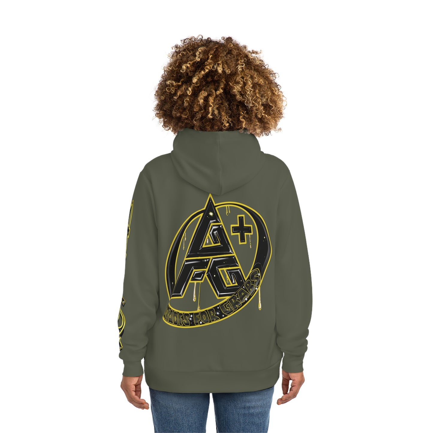 Gold & Black A+ Drip Hoodie (Military Green)