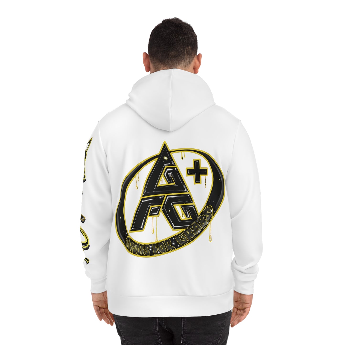 Gold & Black A+ Drip Hoodie (White)