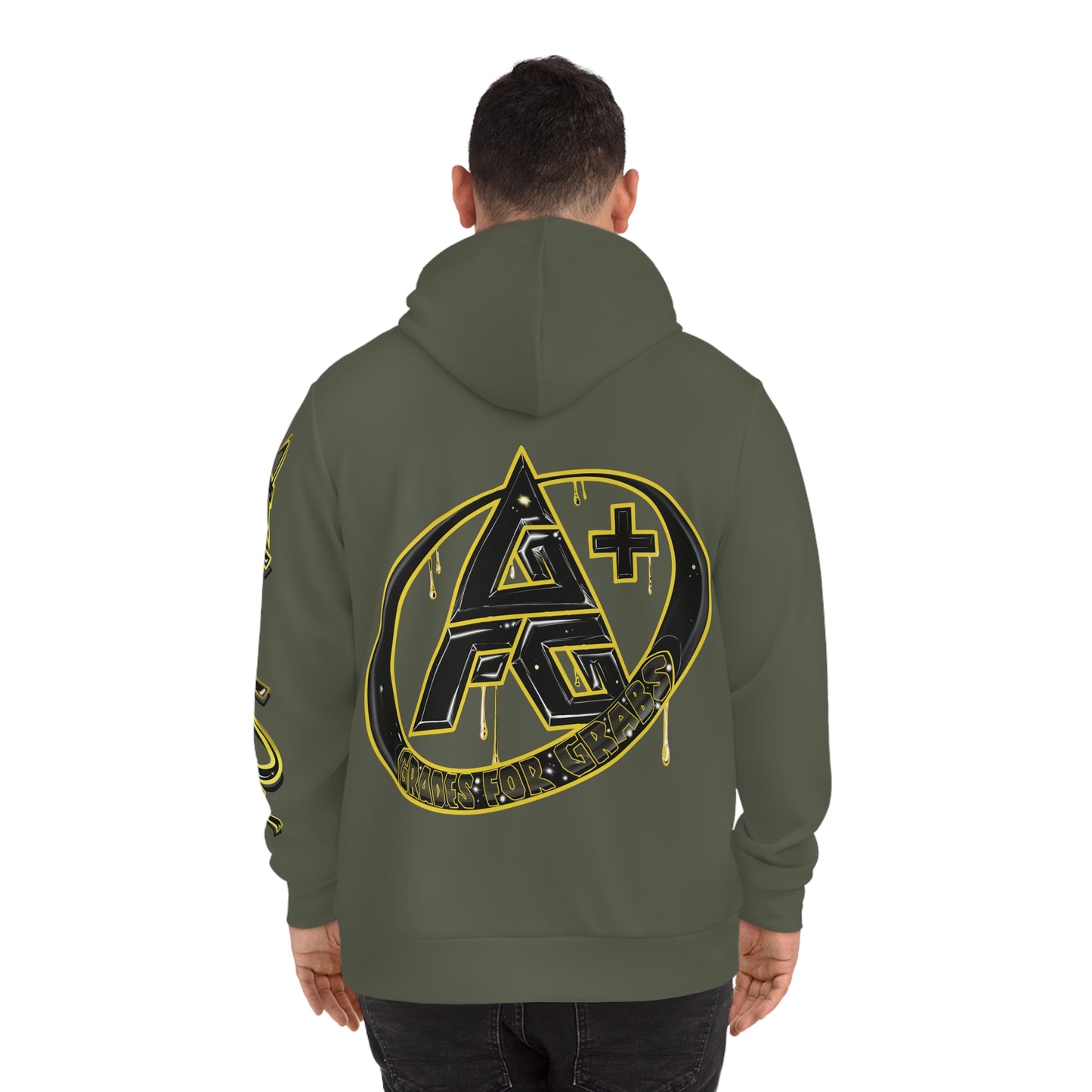 Gold & Black A+ Drip Hoodie (Military Green)