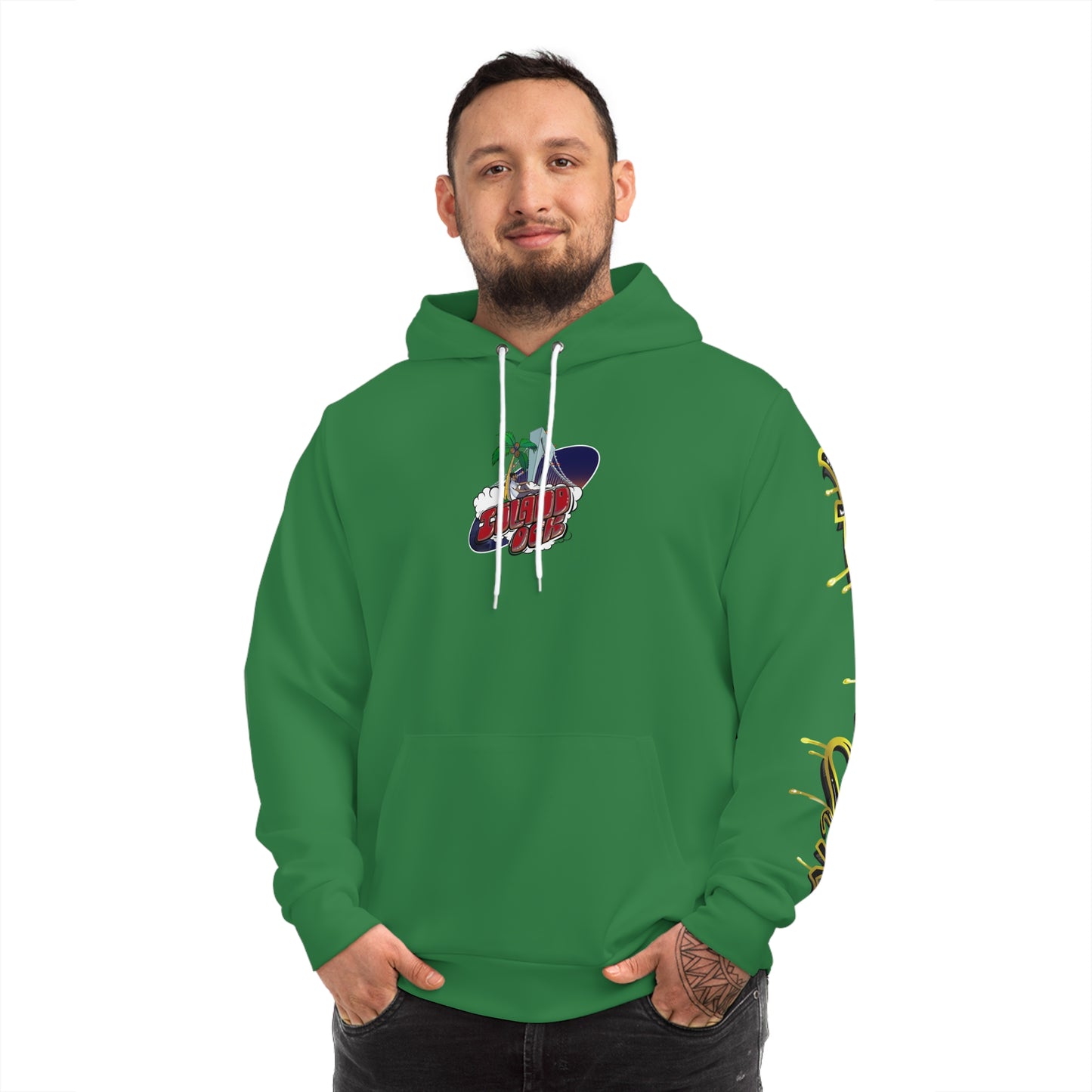 Gold & Black A+ Drip Hoodie (Irish Green)