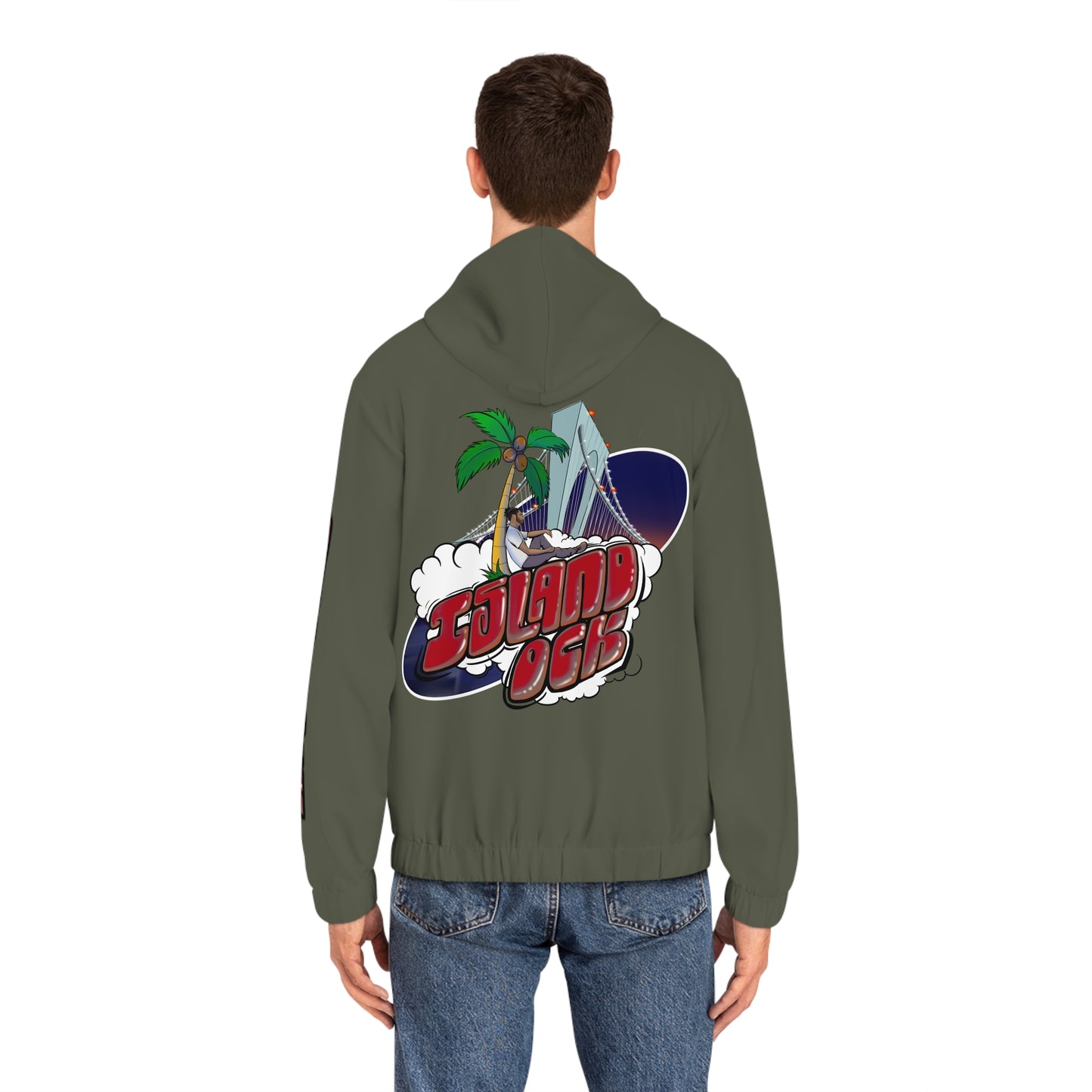 Island Ock Zip-Up Hoodie (Military Green)