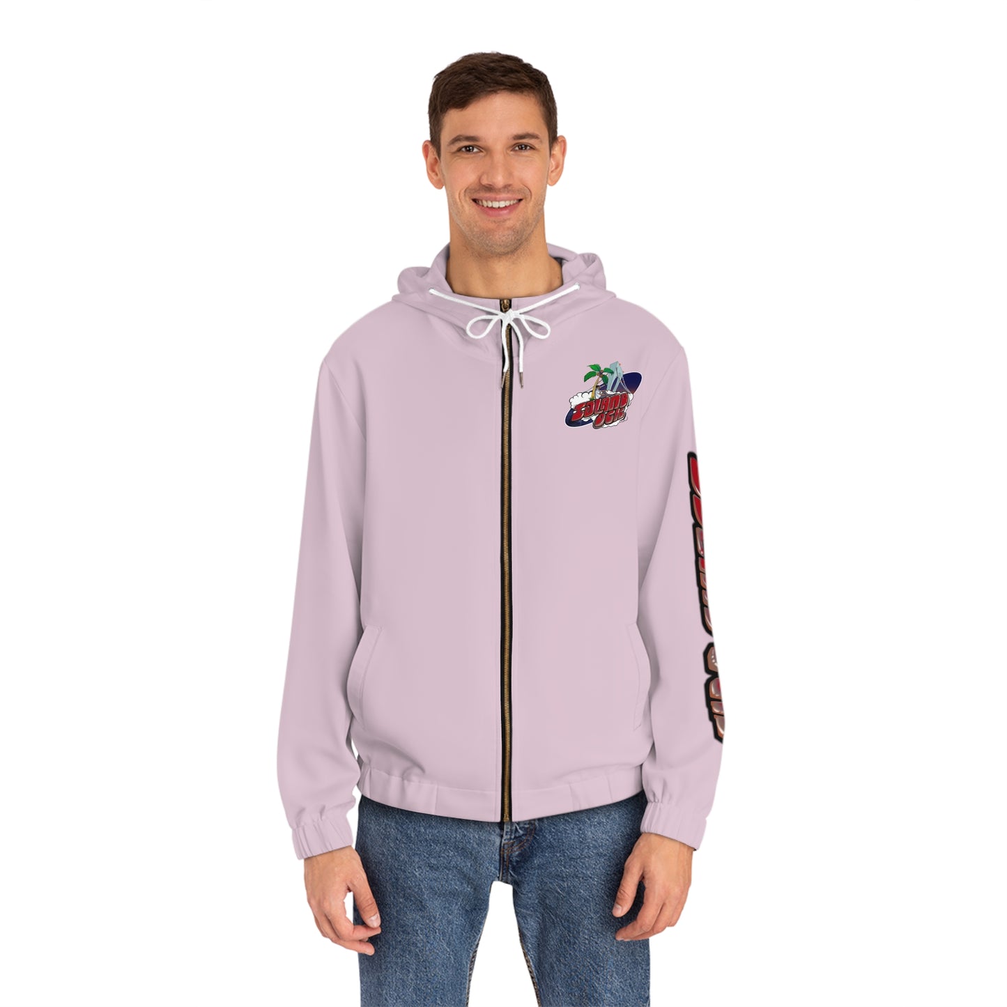 Island Ock Zip-Up Hoodie (Light Pink)