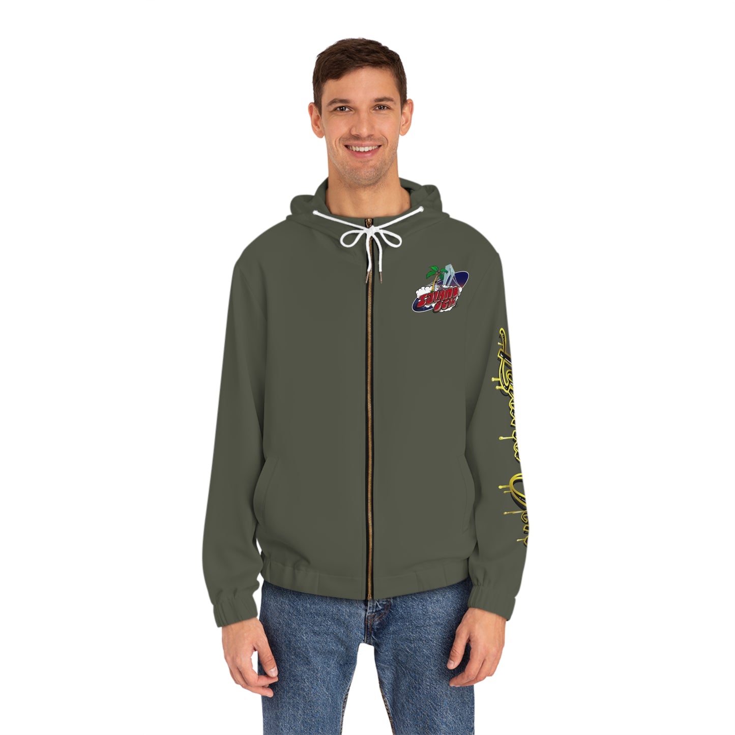 Gold & Black A+ Drip Zip-Up (Military Green)