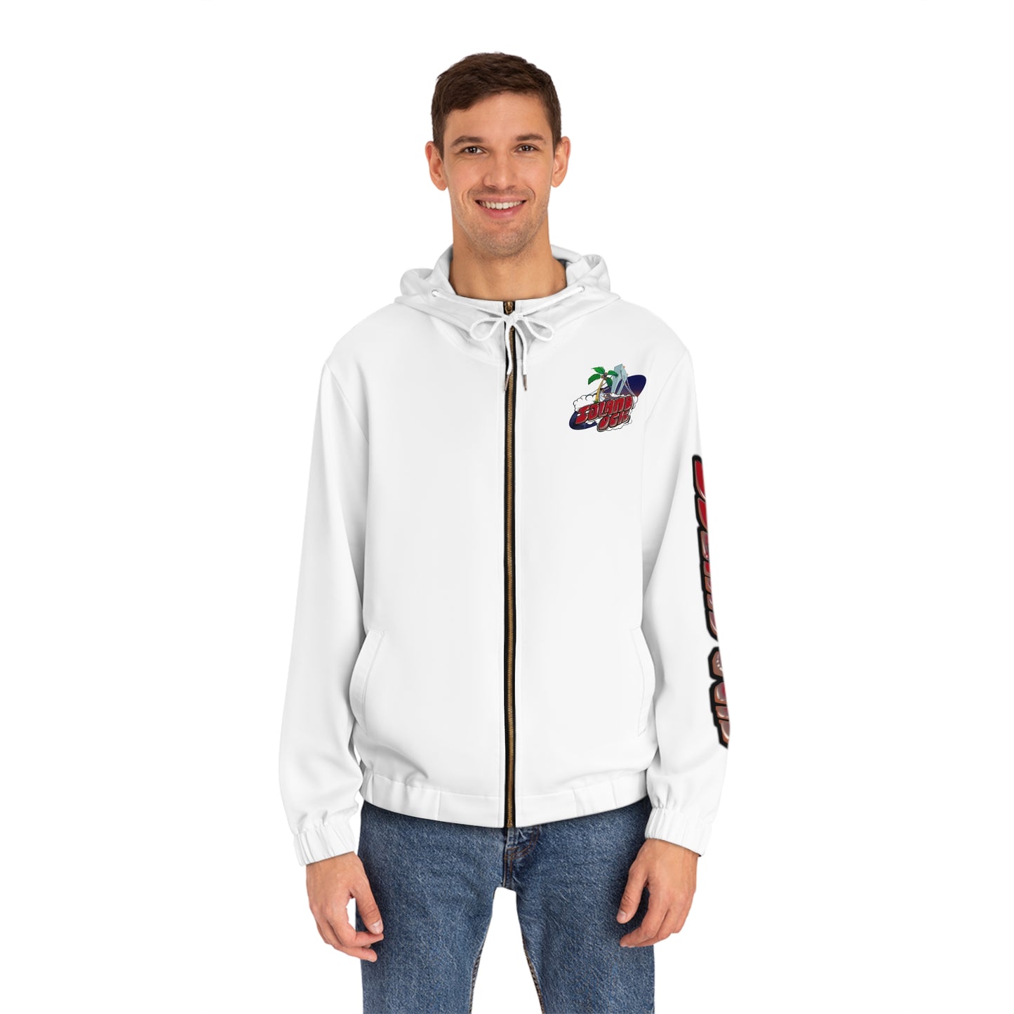 Island Ock Zip-Up Hoodie (White)