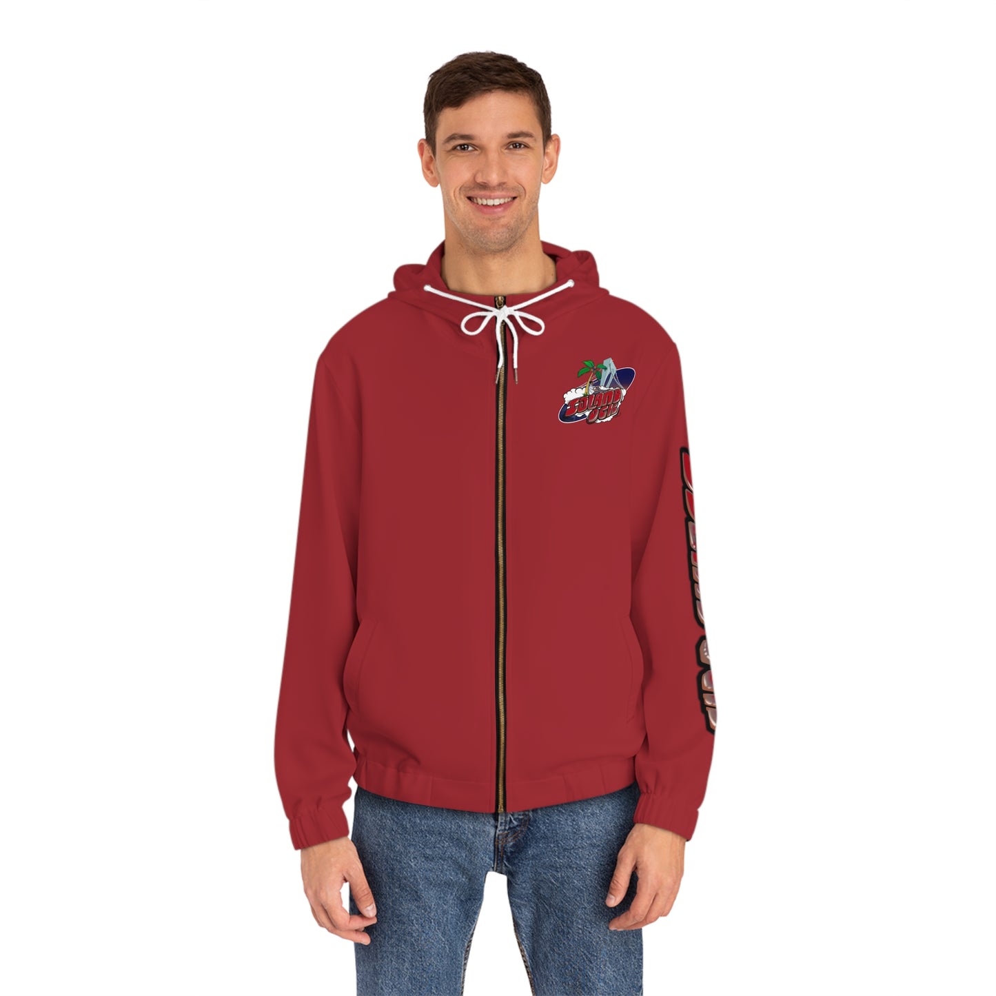 Island Ock Zip-Up Hoodie (Cherry Red)