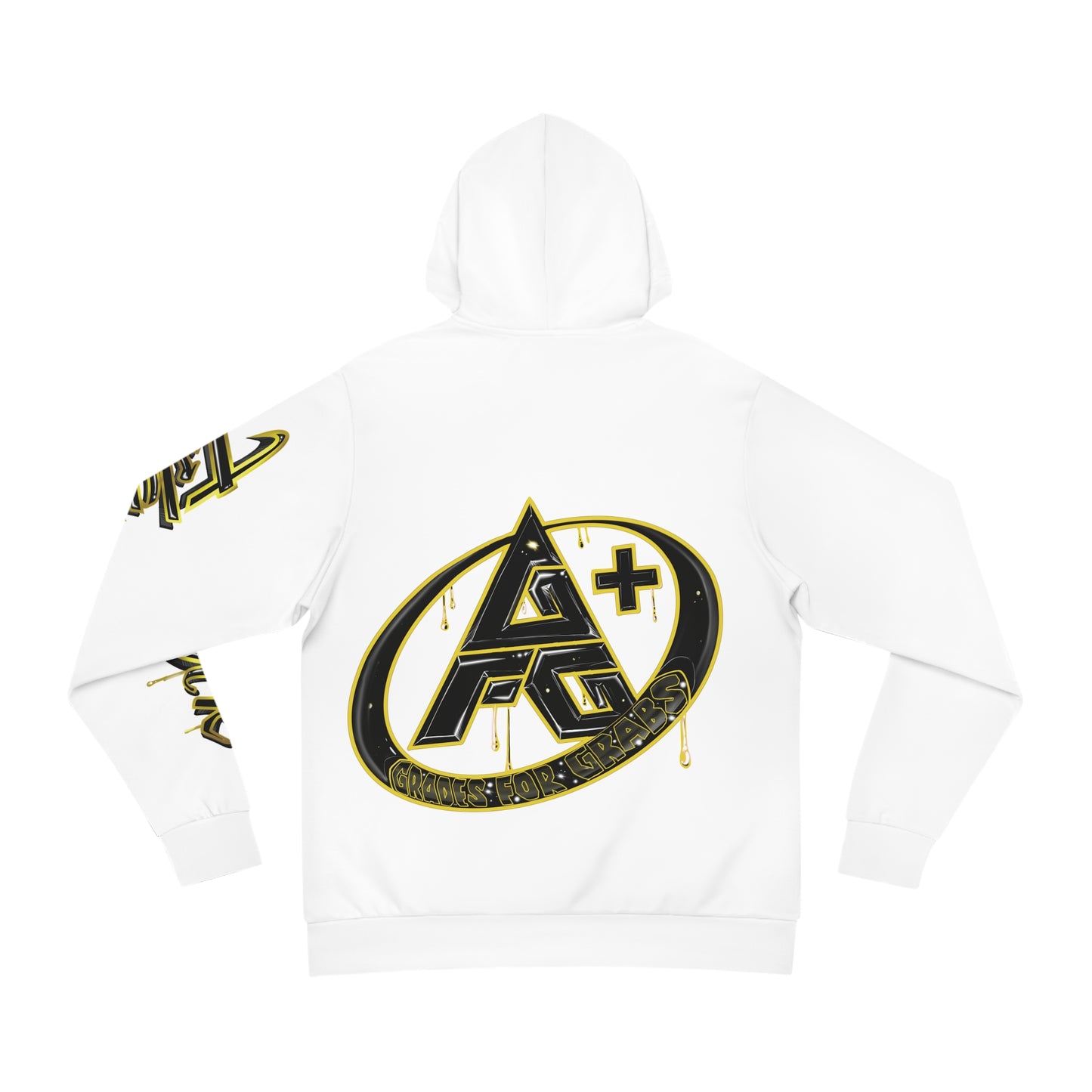 Gold & Black A+ Drip Hoodie (White)