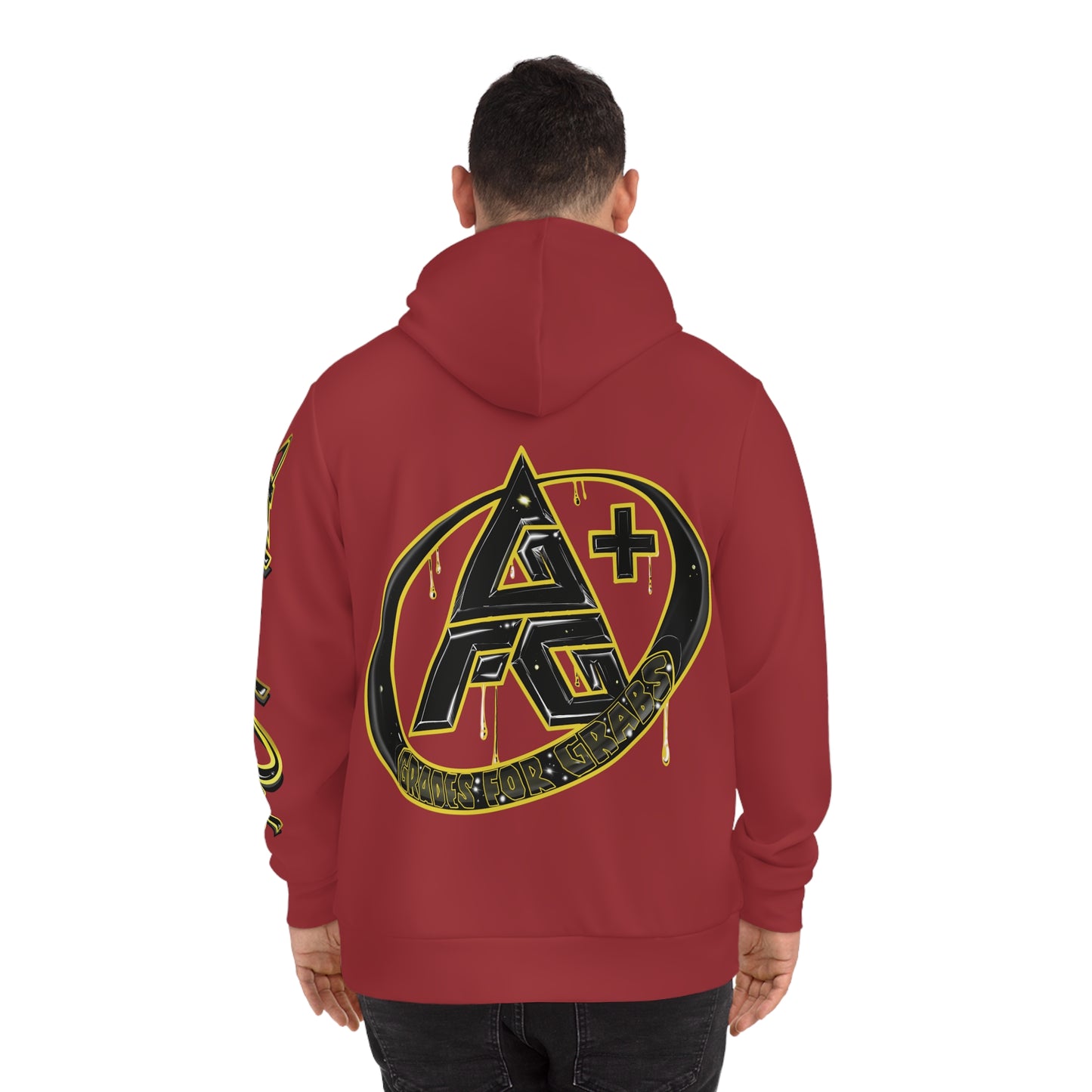 Gold & Black A+ Drip Hoodie (Cherry Red)
