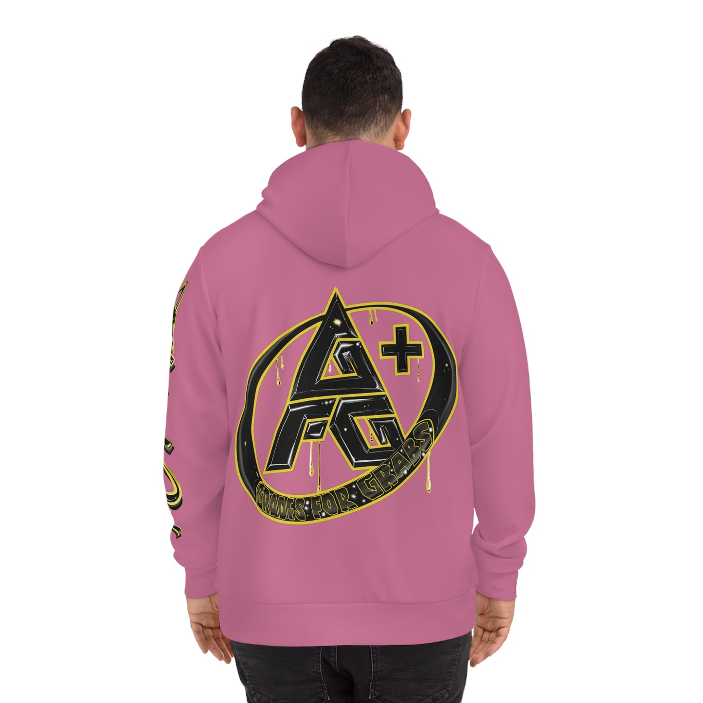 Gold & Black A+ Drip Hoodie (Safety Pink)