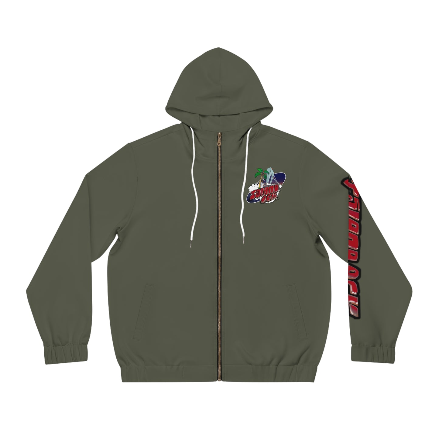 Island Ock Zip-Up Hoodie (Military Green)