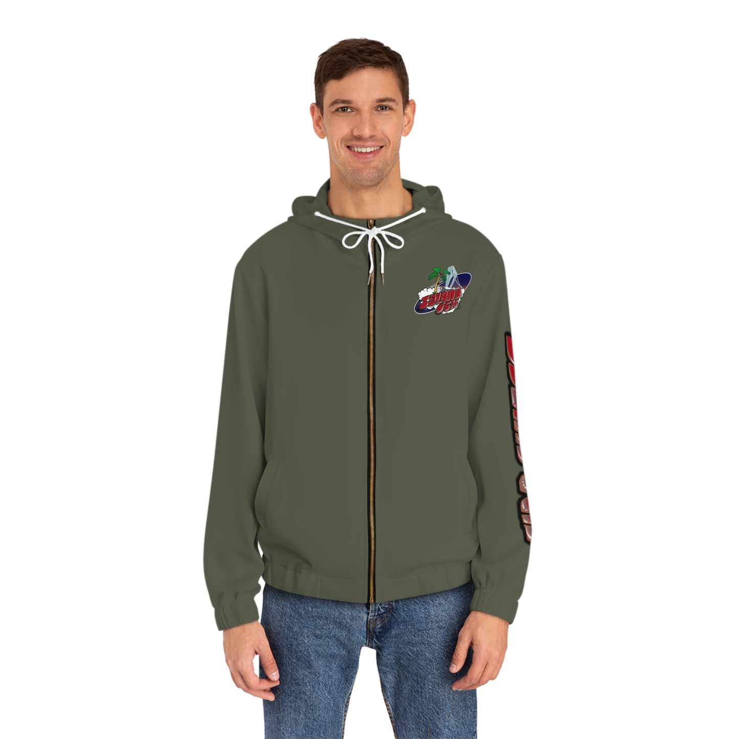 Island Ock Zip-Up Hoodie (Military Green)