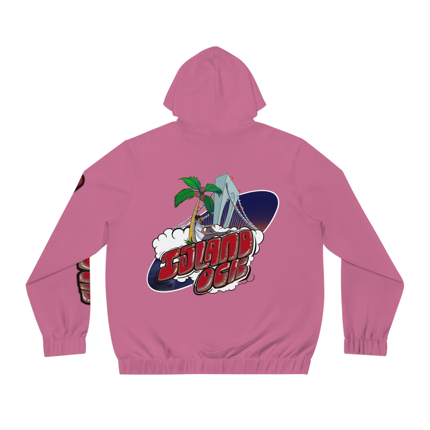 Island Ock Zip-Up Hoodie (Safety Pink)