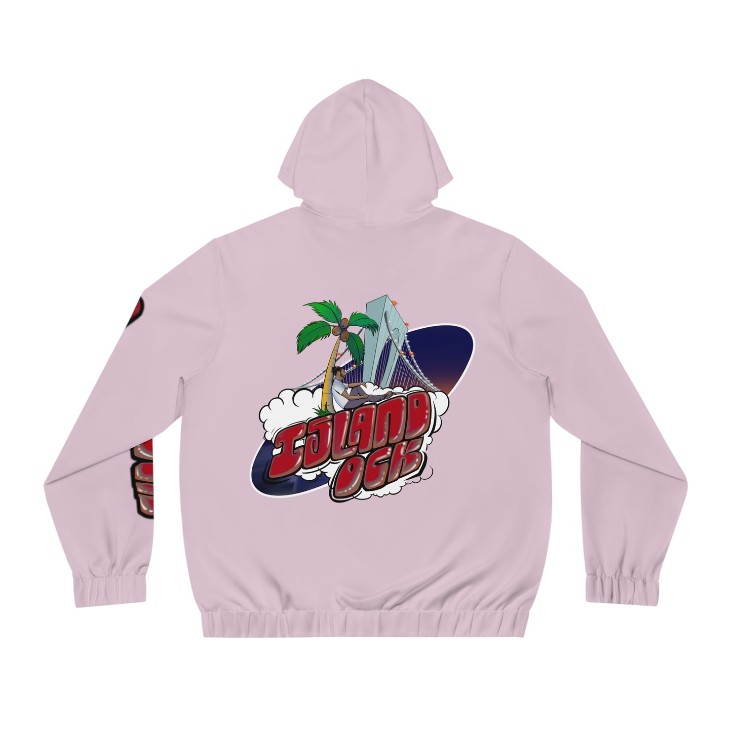 Island Ock Zip-Up Hoodie (Light Pink)