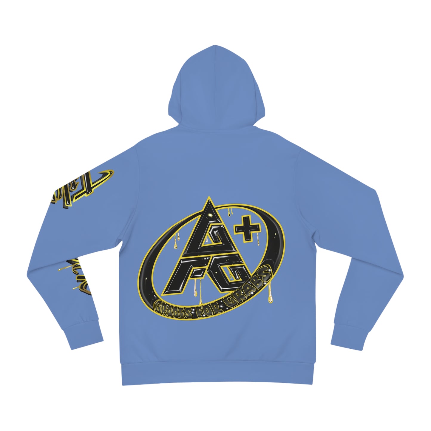 Gold & Black A+ Drip Hoodie (Carolina Blue)