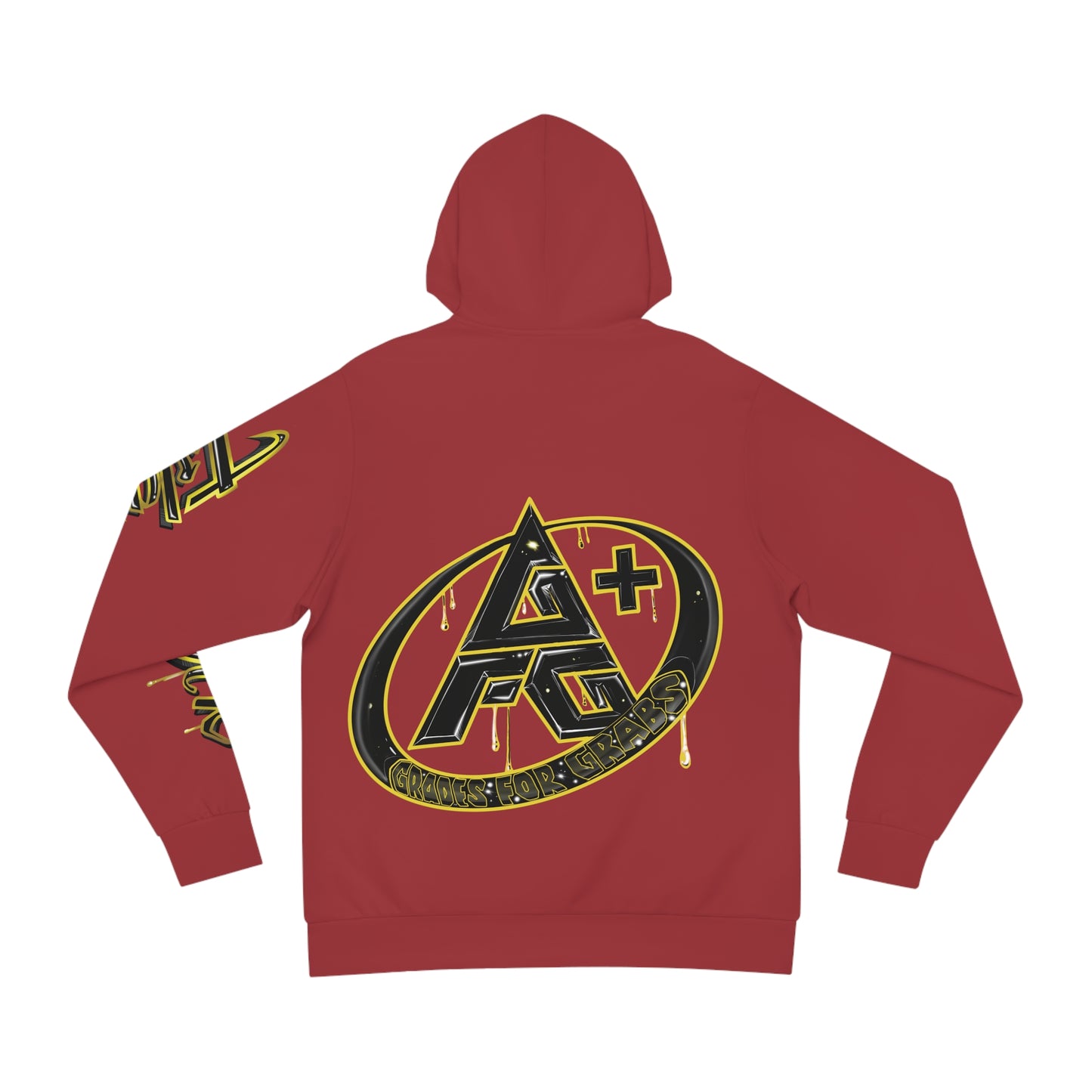 Gold & Black A+ Drip Hoodie (Cherry Red)