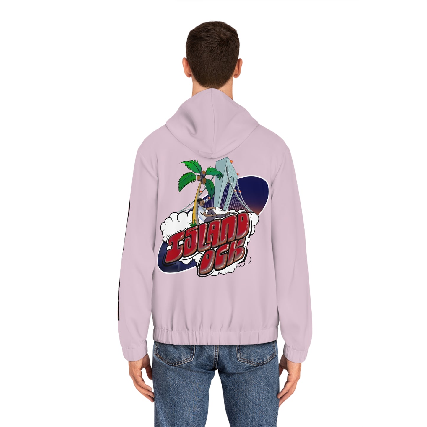 Island Ock Zip-Up Hoodie (Light Pink)