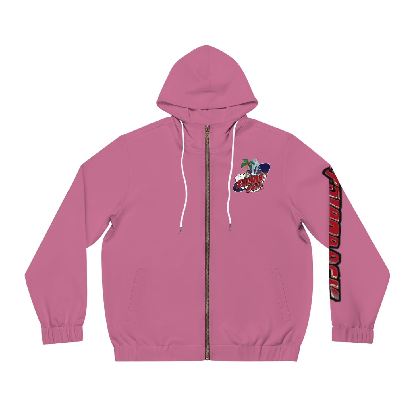 Island Ock Zip-Up Hoodie (Safety Pink)