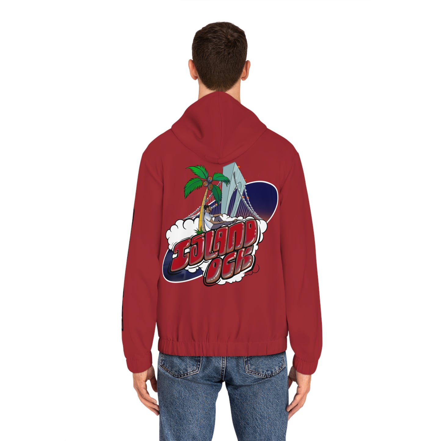 Island Ock Zip-Up Hoodie (Cherry Red)