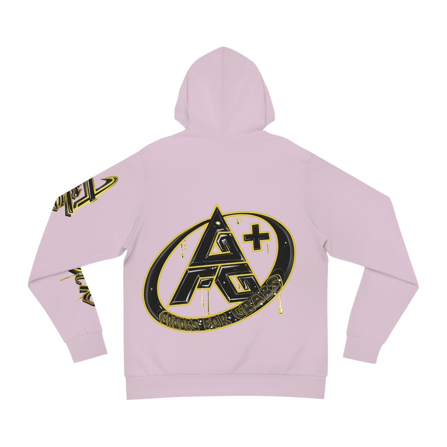 Gold & Black A+ Drip Hoodie (Light Pink)